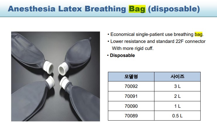 Anesthesia Latex Breathing Bag (disposable)